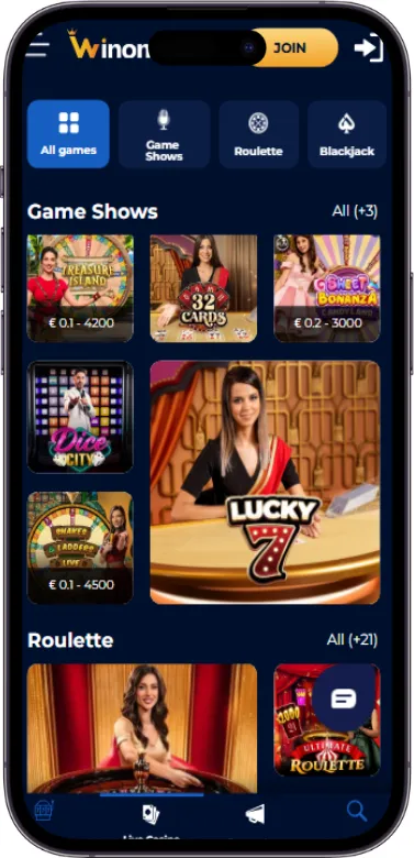 Winomania live casino